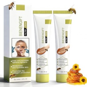 Crème au Venin d’Abeille 80ML 2×40 ml – Crème Visage et Cou Anti-Rides,Hydratante et Raffermissante,Soin Réparateur Anti-Âg