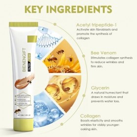 Crème au Venin d’Abeille 80ML 2×40 ml – Crème Visage et Cou Anti-Rides,Hydratante et Raffermissante,Soin Réparateur Anti-Âg