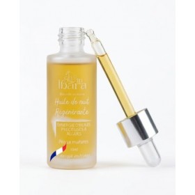Ibara Huile de Nuit Régénérante/Sérum Visage Naturel, Anti âge naturel, Peaux sèches/Peaux Matures, 30ml