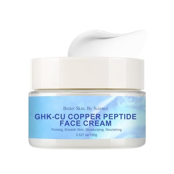 GHK-CU Crème pour le visage au peptide cuivre - Crème anti-âge aux peptides GHK-CU - Crème hydratante et raffermissante - Réd