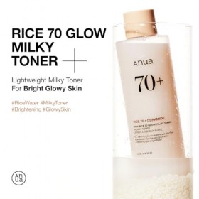 Anua Rice 70 Glow Toner – Lotion Tonique Hydratante Visage, Éclat à l’Eau de Riz, Niacinamide & Céramides, Peau Sèche & Sensi