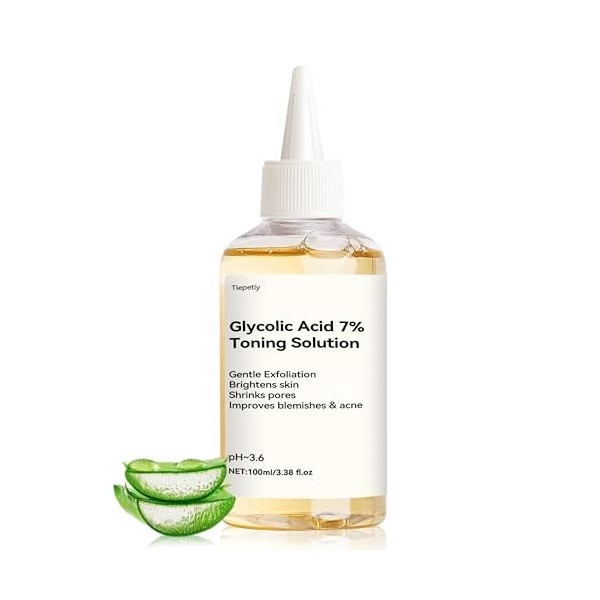 Acide Glycolique 7% Toning Solution, Convient à Tous les Types de Peau, Tonique Hydratant, Tonique Skincare Glycolic Acid, Ex