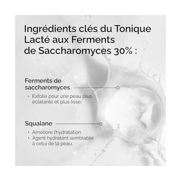 The Ordinary Tonique Lacté aux Ferments de Saccharomyces 30%, Tonique exfoliant et hydratant pour une peau plus lisse et plus