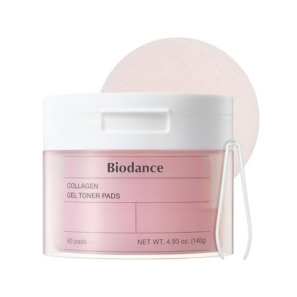 Biodance Tampons de toner en gel au collagène, minimiseur de pores pour le visage, améliore lélasticité, exfoliant en douceu