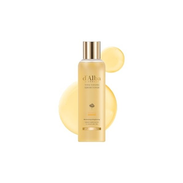 dAlba Piedmont Toner à la Truffe Blanche, Sérum Hydratant, Glass Skin avec double vitamine pour le soin de la peau, hydratan ...