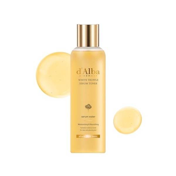 dAlba Piedmont Toner à la Truffe Blanche, Sérum Hydratant, Glass Skin avec double vitamine pour le soin de la peau, hydratan ...