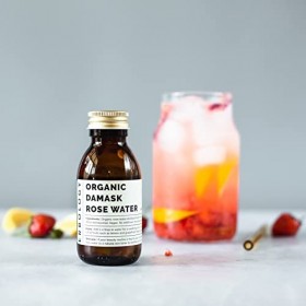 Eau de Rose 100% Bio 100 ml - Distillée à partir de Rose de Damas - Hydrolat de Rose de Qualité Alimentaire Supérieure - Apai