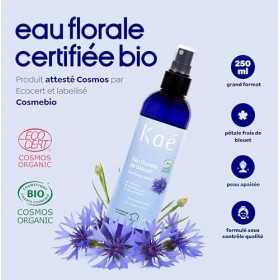 KAÉ Eau Florale de Bleuet Bio 98,8% Naturelle - Démaquillant Yeux Sensibles - Lotion Tonique Visage Apaisante - Décongestionn...
