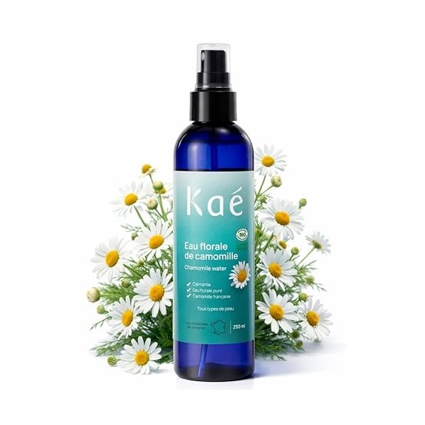 KAÉ Eau Florale de Bleuet Bio 98,8% Naturelle - Démaquillant Yeux Sensibles - Lotion Tonique Visage Apaisante - Décongestionn...