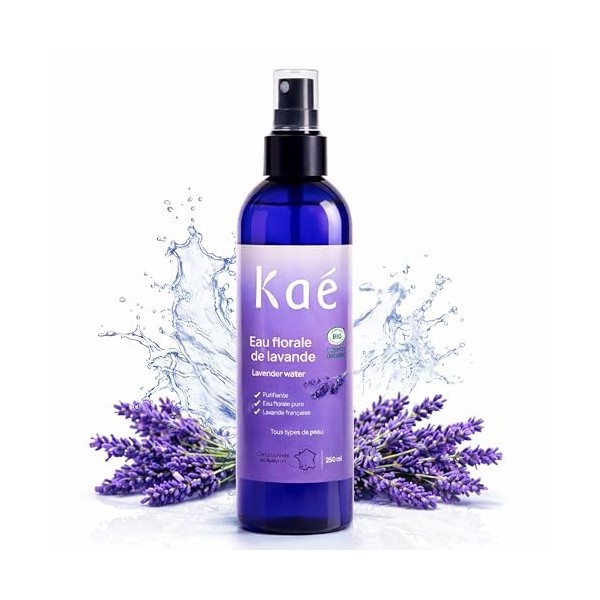 KAÉ Eau Florale de Bleuet Bio 98,8% Naturelle - Démaquillant Yeux Sensibles - Lotion Tonique Visage Apaisante - Décongestionn...