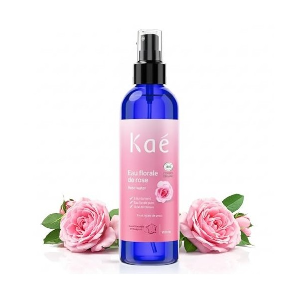 KAÉ Eau Florale de Bleuet Bio 98,8% Naturelle - Démaquillant Yeux Sensibles - Lotion Tonique Visage Apaisante - Décongestionn...