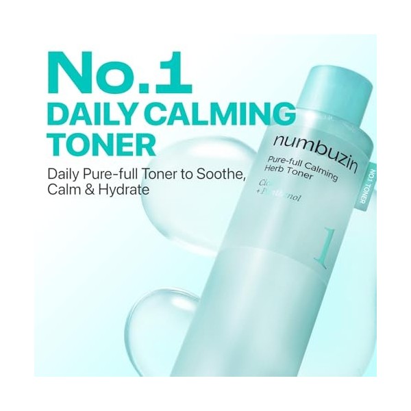 numbuzin N°1 Tonique | Tonique aux plantes apaisantes | Peau à tendance acnéique, hydrate, apaise en profondeur | Centella As