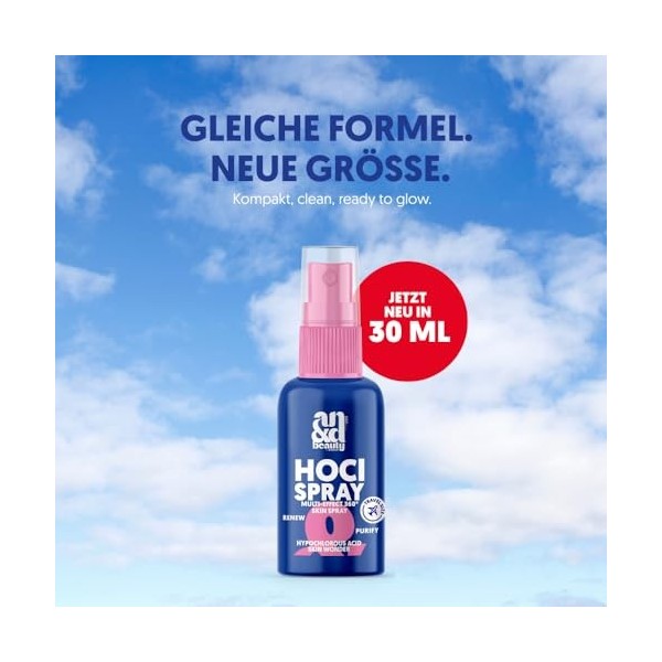 ANDbeauty HOCl Mini Spray pour le visage - Tonique apaisant pour la peau à lacide hypochloreux - Tonique rafraîchissant et h