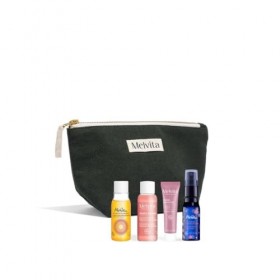 Melvita - Trousse Soins Visage Voyage - Nettoyant, Tonifiant, Hydratant pour Tous Types de Peaux - Inclut Huile Démaquillante
