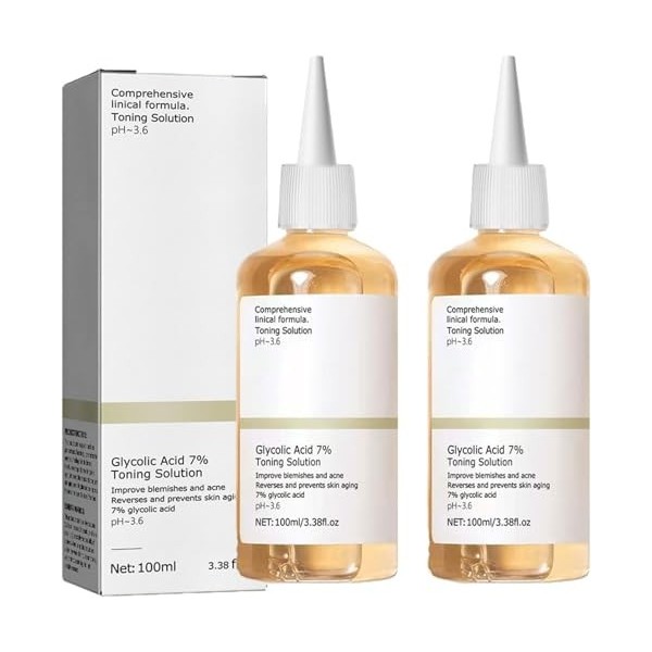 Toner à acide glycolique, acide glycolique 7 % solution tonifiante, acide glycolique 7 % solution de resurfaçage tonifiante, 