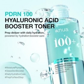 Anua PDRN 100 Toner booster à lacide hyaluronique, pour peau sèche et sensible, ADN Salmon avec effet plumping hydratant, Gl