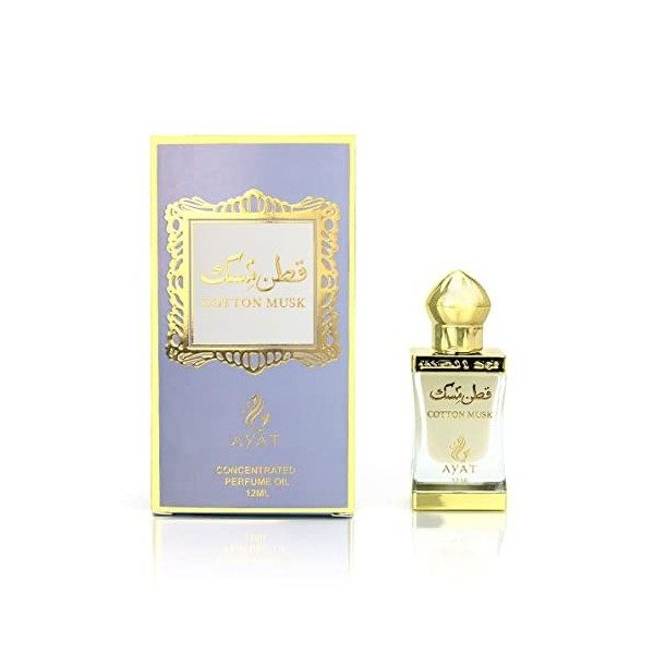 AYAT PERFUMES – Huile Parfumée 12ml De Dubai | Musk Halal Pour Homme et Femme Sans Alcool | Extrait de Parfum/Attar Pour Une 