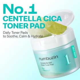 Centella Re-Leaf Green Centella Toner pads | Numbuzin 70 pads, 190 ml