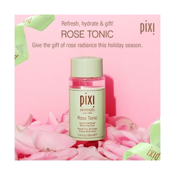Pixi Beauty Rose Tonic | Lotion Tonique Visage Hydratant à l’Extrait de Rose, de Fleur de Sureau et de Camomille | Aide à Ton...