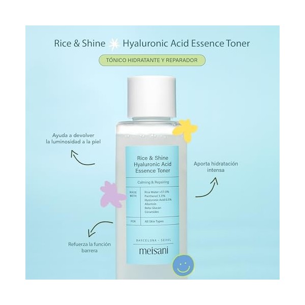 Meisani Rice And Shine Hyaluronic Acid Essence Toner 150 Ml Mujer