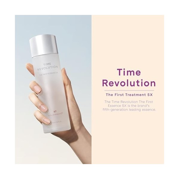 MISSHA Time Revolution The First Essence 5e génération 150 ml – Essence/tonique qui hydrate et lisse la peau en créant une 