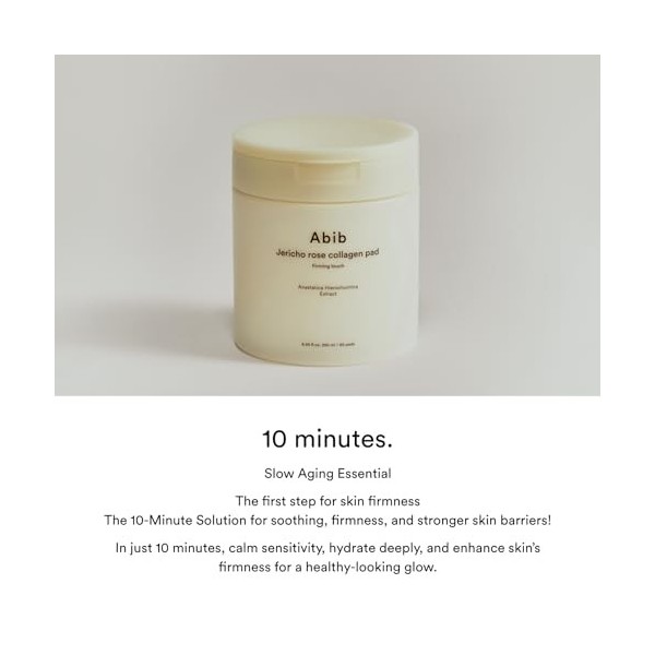 Abib Tampons De Collagène Jericho Rose, Tonique Coréen Anti Âge Raffermissant Pour Le Visage, Exfoliant Et Soin De La Peau, 6