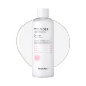 TONYMOLY Wonder Ceramide Mochi Toner, 500ml - Grand Format, Soin Coréen, Texture Lactée Hydratante & Fortifiante, Effet Peau 
