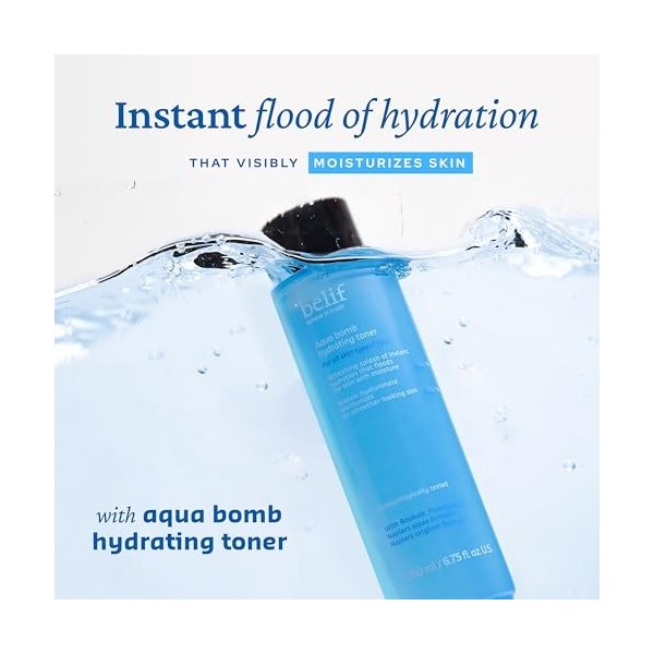 Belif Aqua Bomb Toner hydratant pour le visage 200 ml I Toner pour peau sèche I Tonique hydratant pour le visage Lotions Toni...