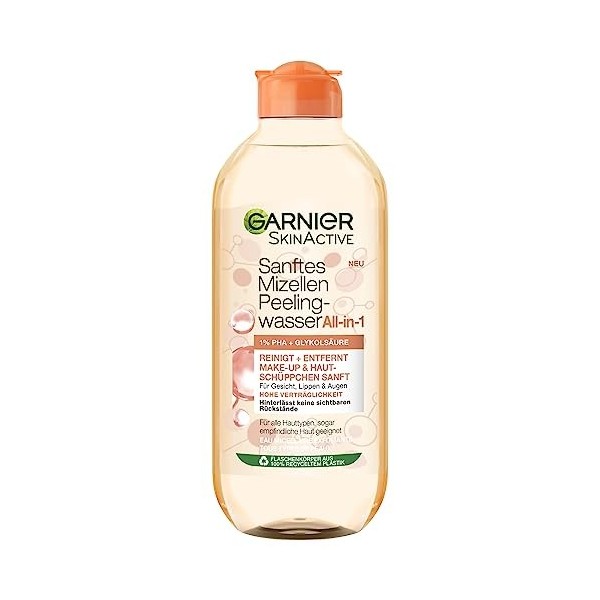 Garnier SkinActive Eau exfoliante douce pour éliminer les restes de maquillage et les peaux mortes 400 ml