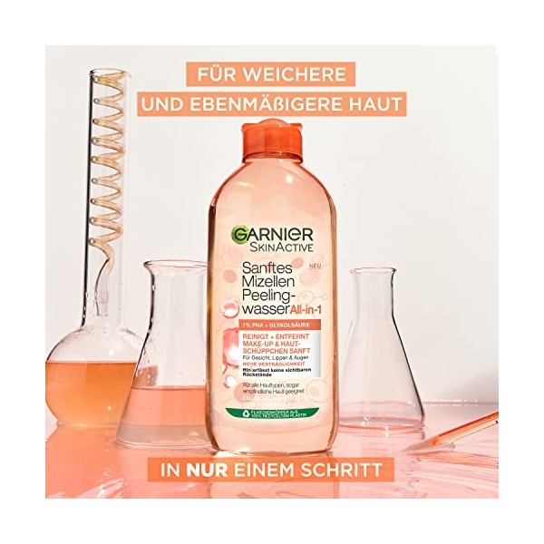 Garnier SkinActive Eau exfoliante douce pour éliminer les restes de maquillage et les peaux mortes 400 ml