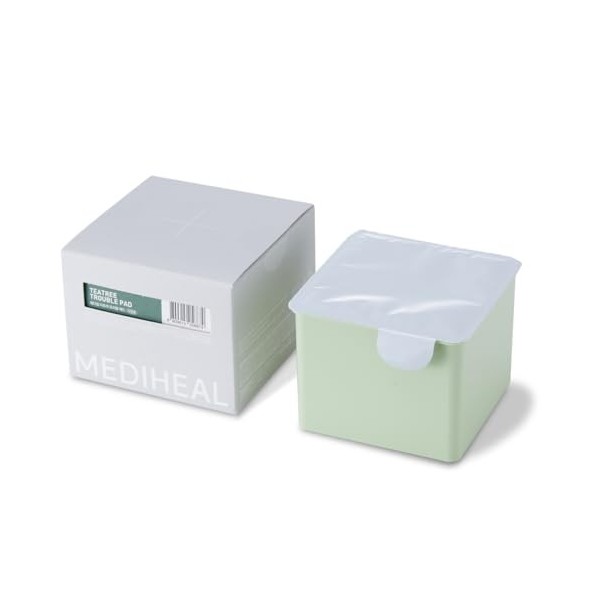 Mediheal Teatree Trouble Pad 100 dosettes - Tonique pour le visage en coton pour peaux calmes, sensibles et sujettes à lac