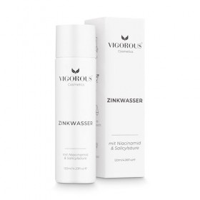 VIGOROUS Tonique pour le visage au zinc 120 ml - Anti-boutons - Pour homme et femme - Acide salicylique et niacinamide - Nett