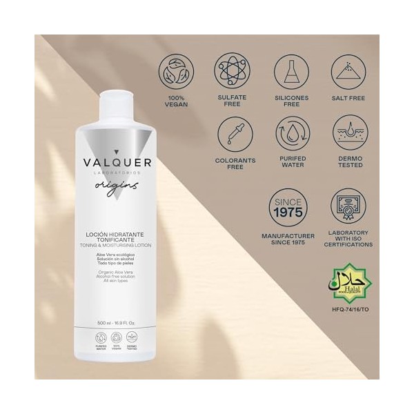 D´Bullon Lotion Visage Hydratante Tonifiante, Solution Visage Sans Alcool à lAloe Vera Bio. Tonique facial. Tonifie et rafra ...