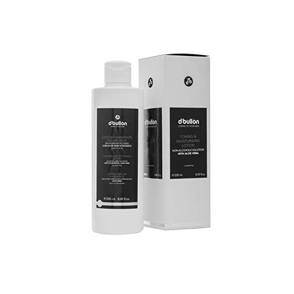 D´Bullon Lotion Visage Hydratante Tonifiante, Solution Visage Sans Alcool à lAloe Vera Bio. Tonique facial. Tonifie et rafra ...