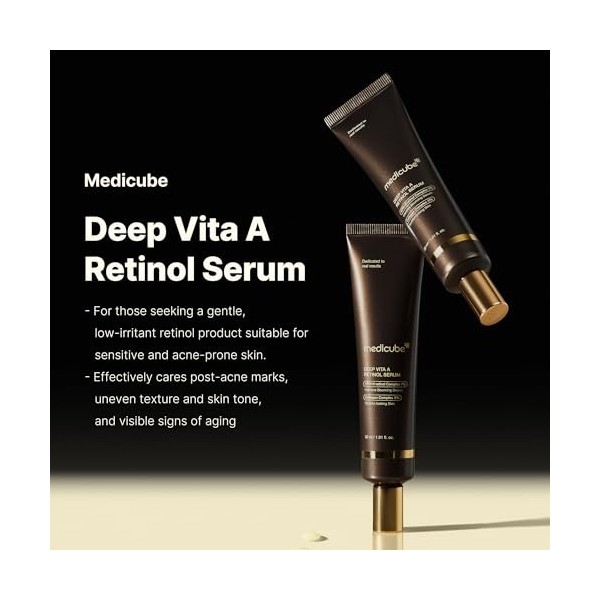 medicube Deep Reviving Bakuchiol Retinol Serum – Sérum anti-âge au rétinol et bakuchiol – 1.01 oz