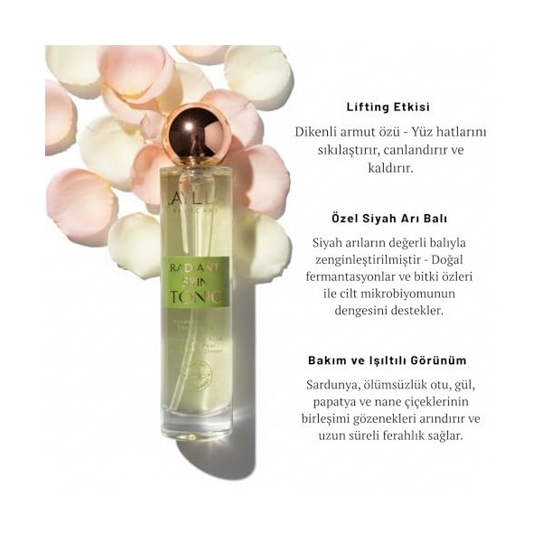 LAYLLA Radiant Skin Tonic - Tonique hydratant pour le visage à lacide hyaluronique et aux principes actifs végétaux - Pour 