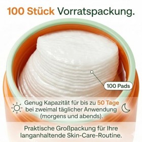 Toner Pads - Lot de 100 tampons hydratants en coton pour soins quotidiens de la peau - Soin doux pour un teint plus uniforme 