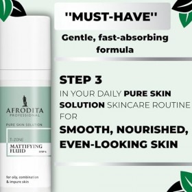 Afrodita Professional Tonique tonique pour le visage pour zone T - Matifiant et affinant les pores - Avec acide salicylique, 