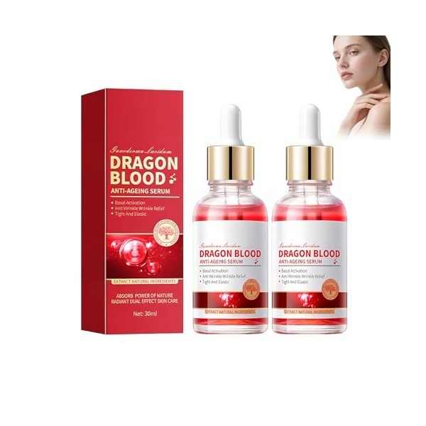 2PC Sérum Hydratante Visage, Sérum Anti-Rides pour le Visage, Pour Une Peau Douce Et Lisse, Éclaircit le Teint, Améliore léc