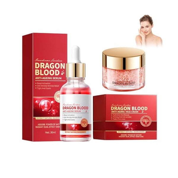 Crème Hydratante 50g + Sérums pour le Visage 30ml, Pour LHydratation et le Raffermissement de la Peau Afin de Réduire les Ri