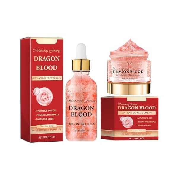 Crème Hydratante 50g + Sérums pour le Visage 30ml, Pour LHydratation et le Raffermissement de la Peau Afin de Réduire les Ri