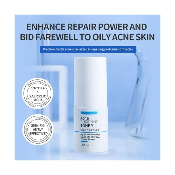 DEleventh Tonique purifiant lacné de marque coréenne 30 ml / avec acide salicylique et extraits botaniques pour anti-acné, a
