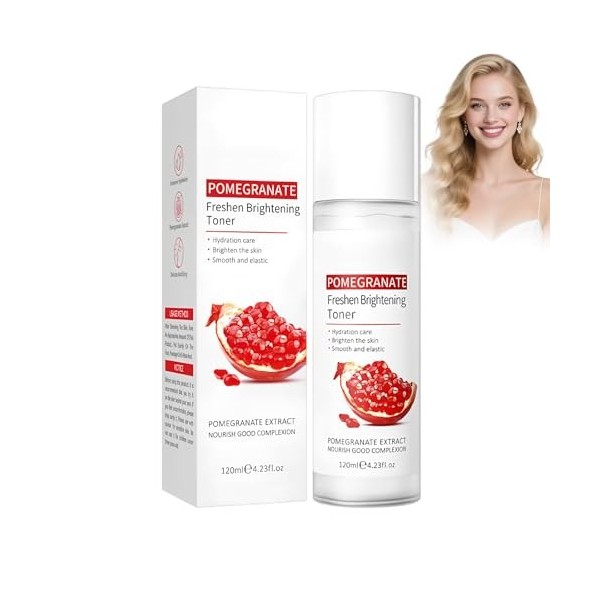 Hppsctink Tonique à la grenade, 120ml Tonique visage à la grenade, Hydrate Et Améliore La Texture De La Peau, Tonique Exfolia