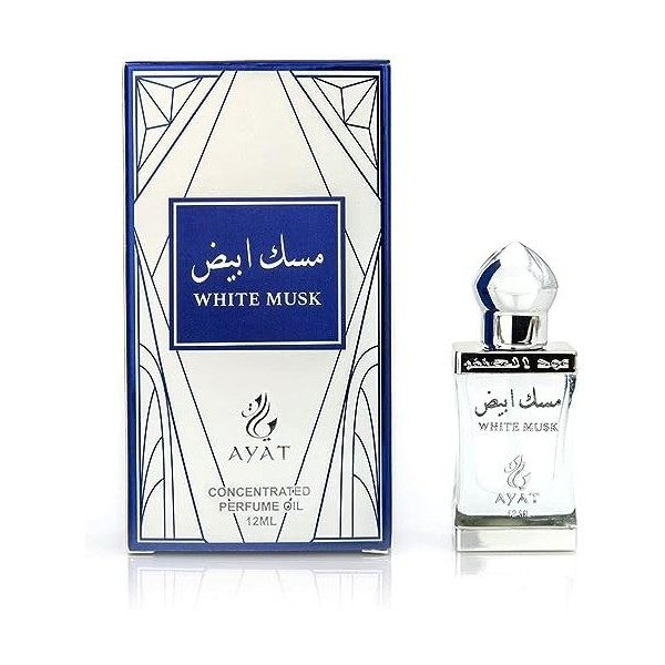 Parfum White Musk 12ML De MyPerfumes Attar Arabe Oriental Musc Blanc Halal Pour Homme et Femme 100% Huile Sans Alcool Huile P