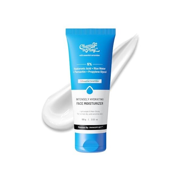 Chemist At Play s Intensely Hydrating Face Moisturizer | Hydrates Up to 24 Hours | Repairs Skin Barrier | Formule légère et 