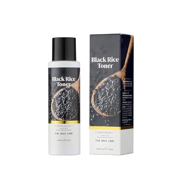 Tonique Éclat au Riz Noir, Hydratation Profonde et Apaisement Intense pour Visage, Équilibre Hydrolipidique et Réduction des