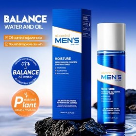 Tonique Homme Rafraîchissant et Matifiant 120ml, Contrôle Sébum et Apaise la Peau, Hydratation Légère, Pour un Teint Frais, C