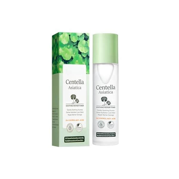 Lotion Apaisante et Hydratante au Centella Asiatica 120ml, Tonique Visage Réparateur, Apaise les Rougeurs et Renforce la Barr