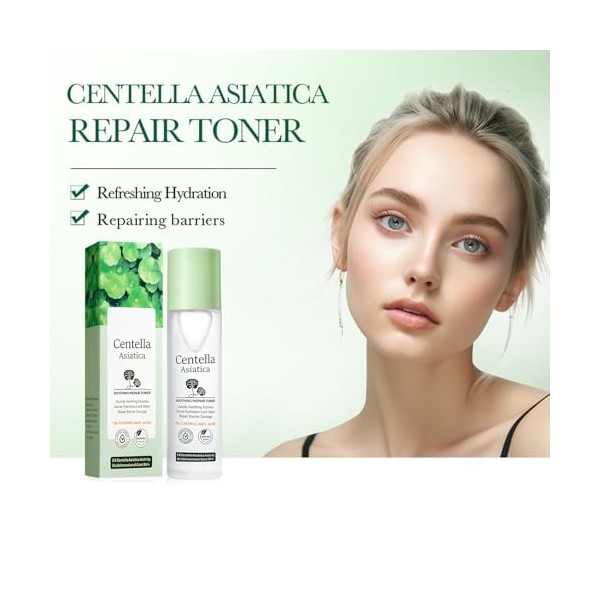 Lotion Apaisante et Hydratante au Centella Asiatica 120ml, Tonique Visage Réparateur, Apaise les Rougeurs et Renforce la Barr