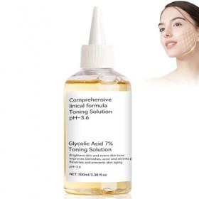 AstraVox Toner Visage à lAcide Glycolique 7%, Exfoliant à lAcide Glycolique, Rétrécit Les Pores, Élimine lAcné, Contrôle L